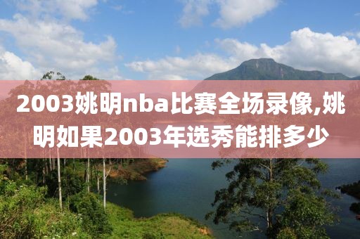 2003姚明nba比赛全场录像,姚明如果2003年选秀能排多少